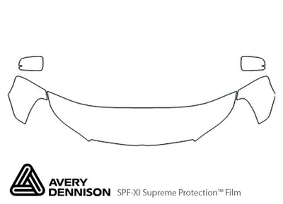 sebring Avery Dennison Clear Bra Hood Precut PPF Diagram