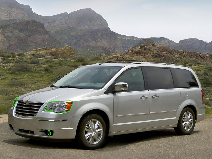 chrysler town and country 2008-2010 Headlight Protection Installation Location