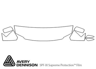 town and country Avery Dennison Clear Bra Hood Precut PPF Diagram