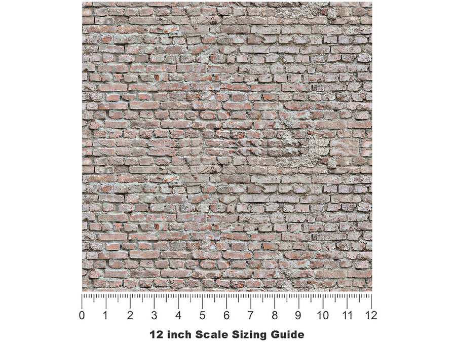 Cinereous Grey Brick Vinyl Film Pattern Size 12 inch Scale~Rwraps Cinereous Grey Brick Sizing Chart~3
