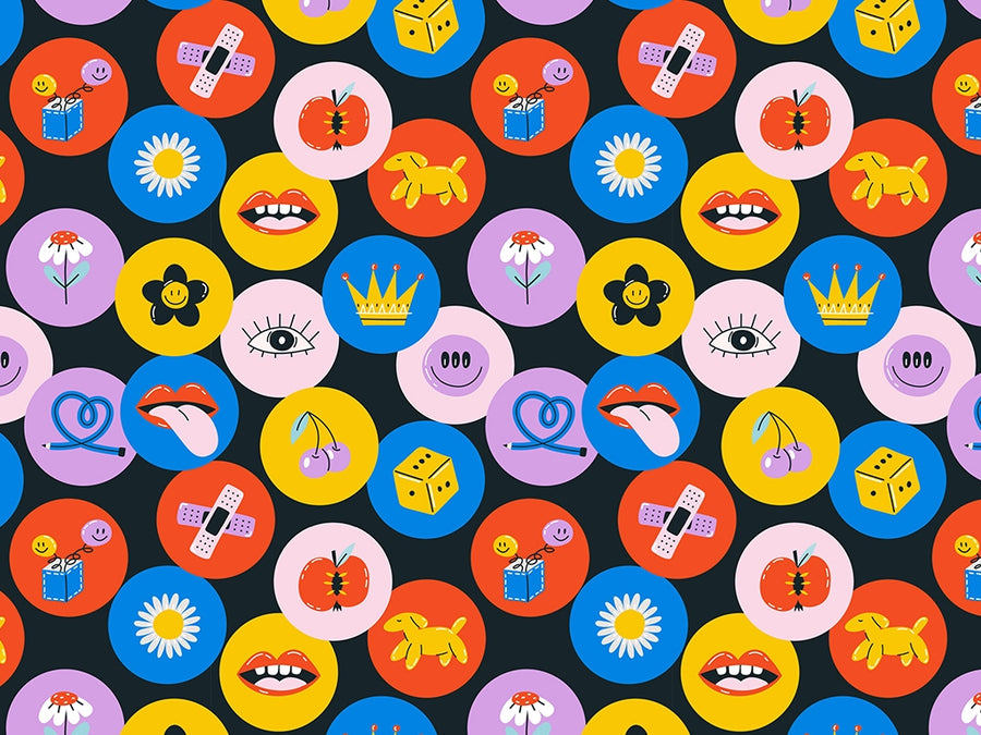 Circular Reasoning Sticker Bomb Vinyl Wrap Pattern~Rwraps Series 914 Digitally Printed Vinyl Wrap~0