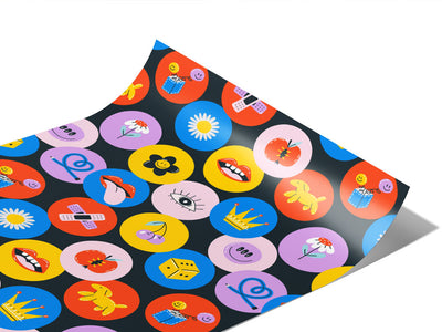 Circular Reasoning Sticker Bomb Vinyl Wraps~Rwraps Series 914 Digitally Printed Vinyl Wrap~1