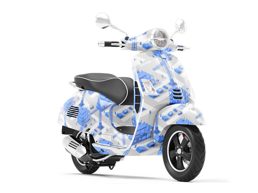 City Planning Cityscape Vespa Scooter Wrap Film