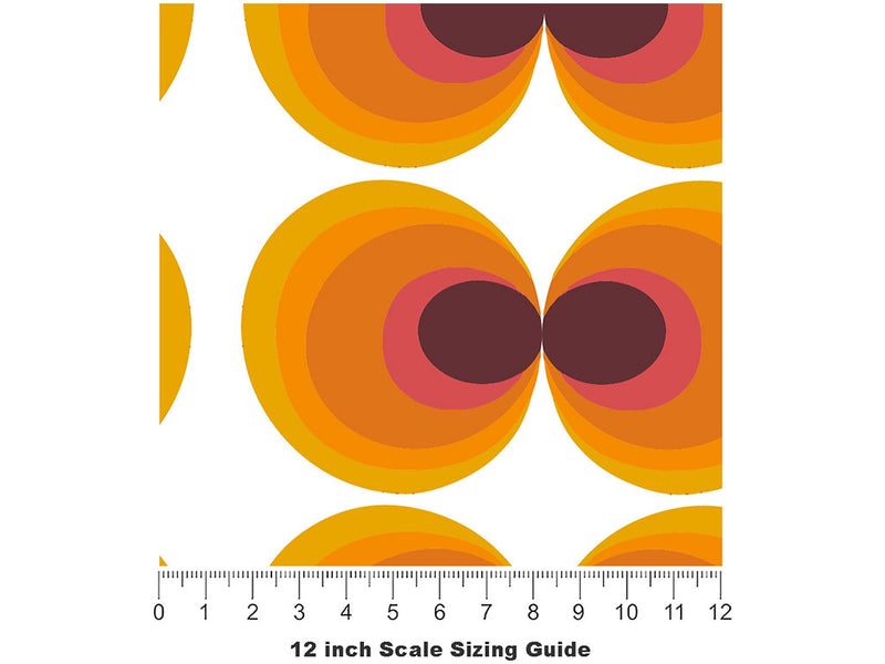 Clam Shell Retro Vinyl Film Pattern Size 12 inch Scale~Rwraps Clam Shell Retro Sizing Chart~2