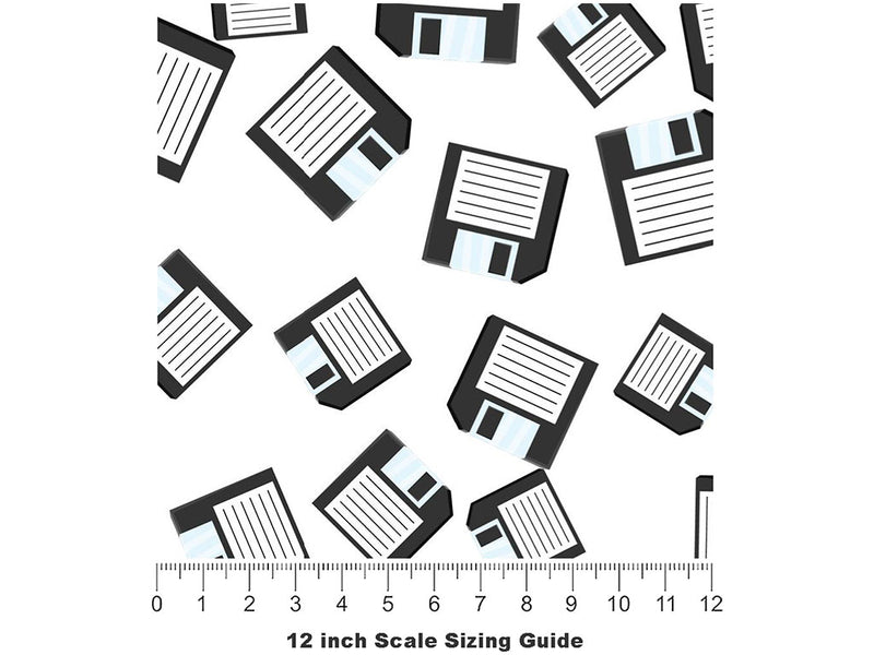 Classic Floppys Technology Vinyl Film Pattern Size 12 inch Scale~Rwraps Classic Floppys Technology Sizing Chart~3