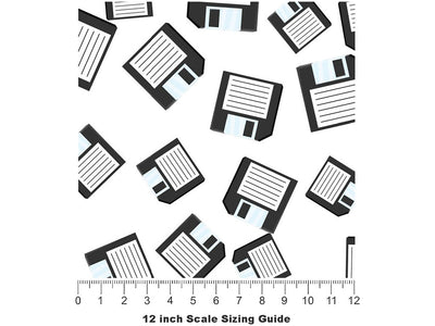 Classic Floppys Technology Vinyl Film Pattern Size 12 inch Scale~Rwraps Classic Floppys Technology Sizing Chart~3