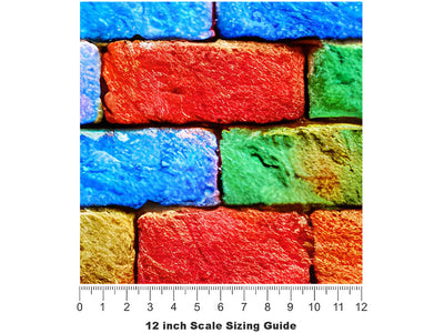 Classic  Brick Vinyl Film Pattern Size 12 inch Scale~Rwraps Classic  Brick Sizing Chart~3