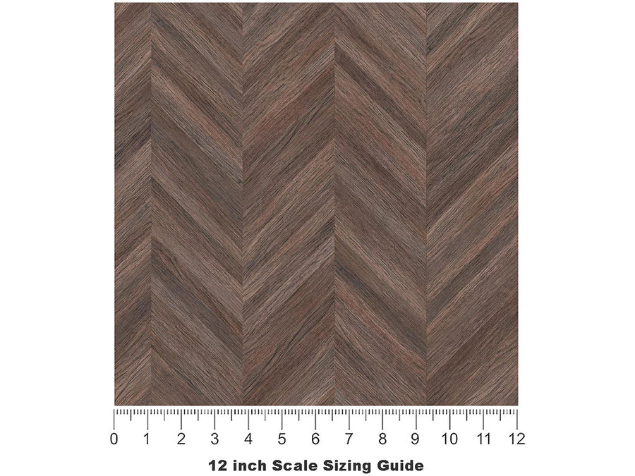 Clay Stain Wooden Parquet Vinyl Film Pattern Size 12 inch Scale~Rwraps Clay Stain Wooden Parquet Sizing Chart~3