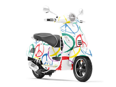Clean Peace Graffiti Vespa Scooter Wrap Film