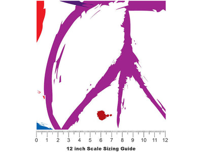 Clean Peace Graffiti Vinyl Film Pattern Size 12 inch Scale~Rwraps Clean Peace Graffiti Sizing Chart~3