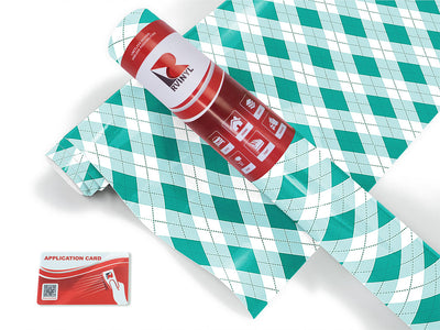 clear ocean argyle Craft Vinyl Roll