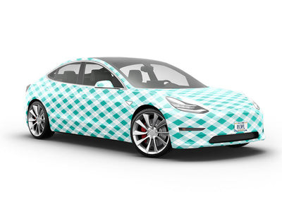 Clear Ocean Argyle Vehicle Vinyl Wrap