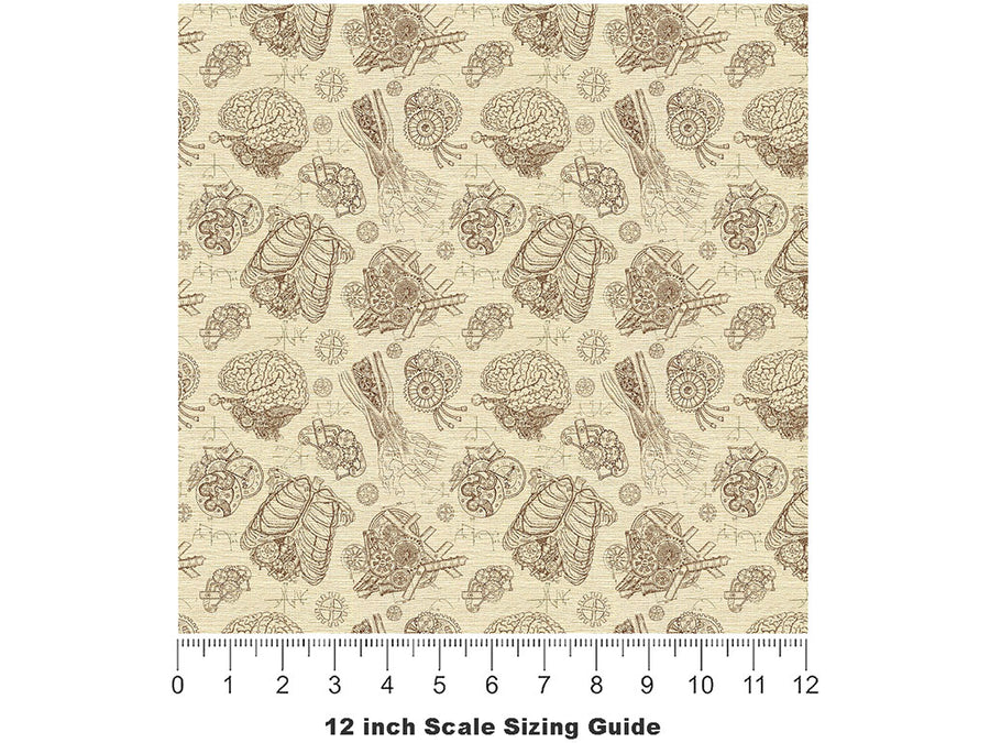 Clockwork Man Steampunk Vinyl Film Pattern Size 12 inch Scale~Rwraps Clockwork Man Steampunk Sizing Chart~2