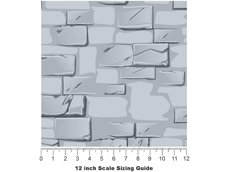 Cloud Grey Brick Vinyl Film Pattern Size 12 inch Scale~Rwraps Cloud Grey Brick Sizing Chart~3