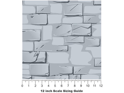 Cloud Grey Brick Vinyl Film Pattern Size 12 inch Scale~Rwraps Cloud Grey Brick Sizing Chart~3