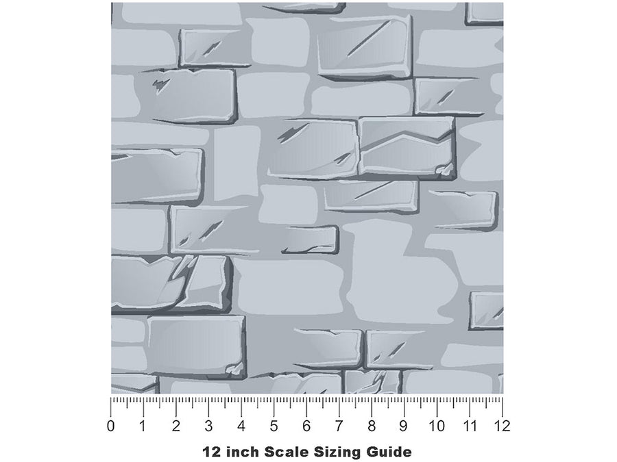 Cloud Grey Brick Vinyl Film Pattern Size 12 inch Scale~Rwraps Cloud Grey Brick Sizing Chart~3