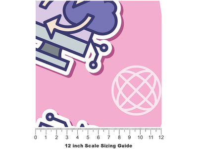 Cloud Sync Technology Vinyl Film Pattern Size 12 inch Scale~Rwraps Cloud Sync Technology Sizing Chart~3