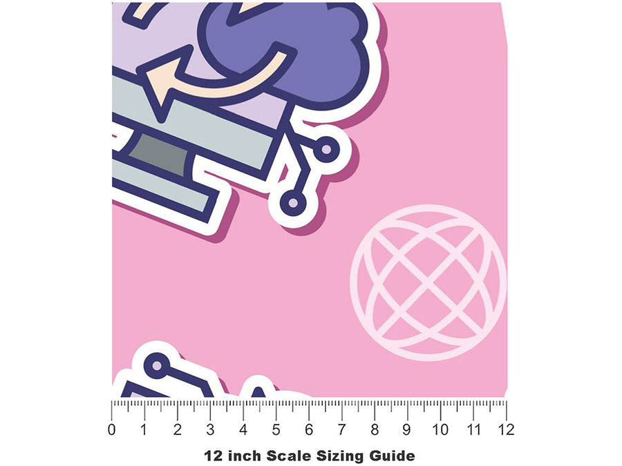 Cloud Sync Technology Vinyl Film Pattern Size 12 inch Scale~Rwraps Cloud Sync Technology Sizing Chart~3