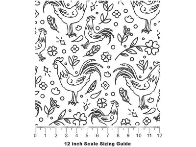 Cockadoodle Doo Birds Vinyl Film Pattern Size 12 inch Scale~Rwraps Cockadoodle Doo Birds Sizing Chart~2