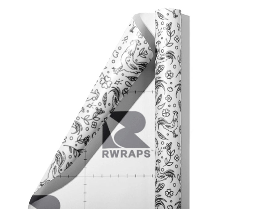 Cockadoodle Doo Birds Wrap Film Sheets~Rwraps Series 914 Cockadoodle Doo Birds Scrolled Sheet~3