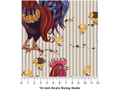 Cocks Walk Birds Vinyl Film Pattern Size 12 inch Scale~Rwraps Cocks Walk Birds Sizing Chart~2