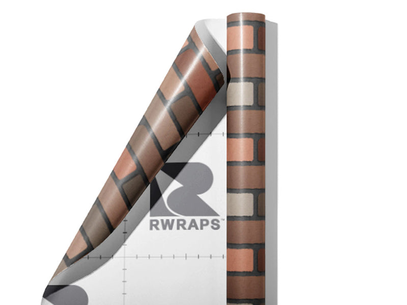 Coffee Brown Brick Wrap Film Sheets~Rwraps Series 914 Coffee Brown Brick Scrolled Sheet~4