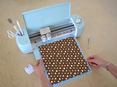 coffee brown polka dot Cricut Compatible Vinyl