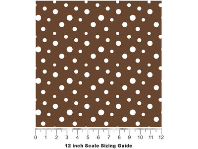 Coffee Brown Polka Dot Vinyl Film Pattern Size 12 inch Scale~Rwraps Coffee Brown Polka Dot Sizing Chart~2