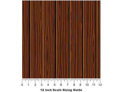 Cognac  Wood Plank Vinyl Film Pattern Size 12 inch Scale~Rwraps Cognac  Wood Plank Sizing Chart~3