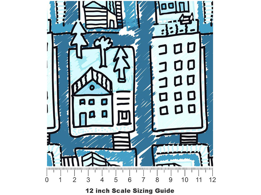 Cold Home Cityscape Vinyl Film Pattern Size 12 inch Scale~Rwraps Cold Home Cityscape Sizing Chart~3