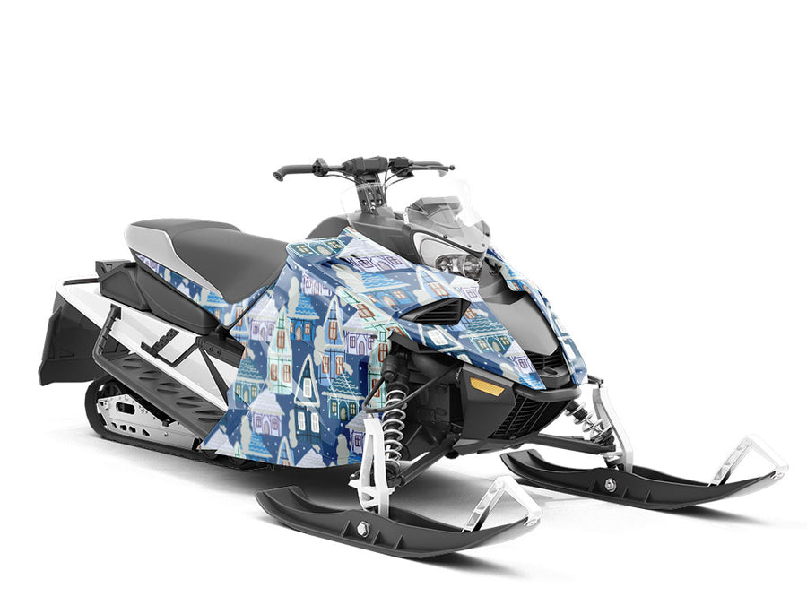 Cold Winter Cityscape Custom Wrapped Snowmobile