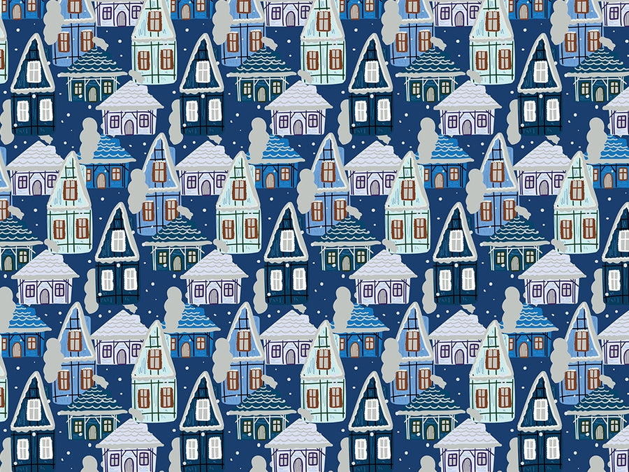 Cold Winter Cityscape Vinyl Wrap Pattern~Rwraps Series 914 Digitally Printed Vinyl Wrap~0