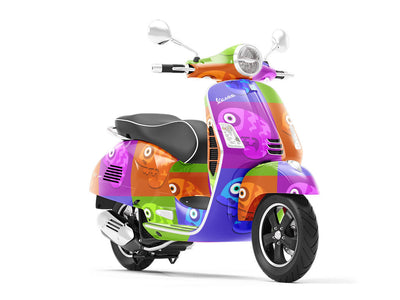 Color Block Reptile Vespa Scooter Wrap Film