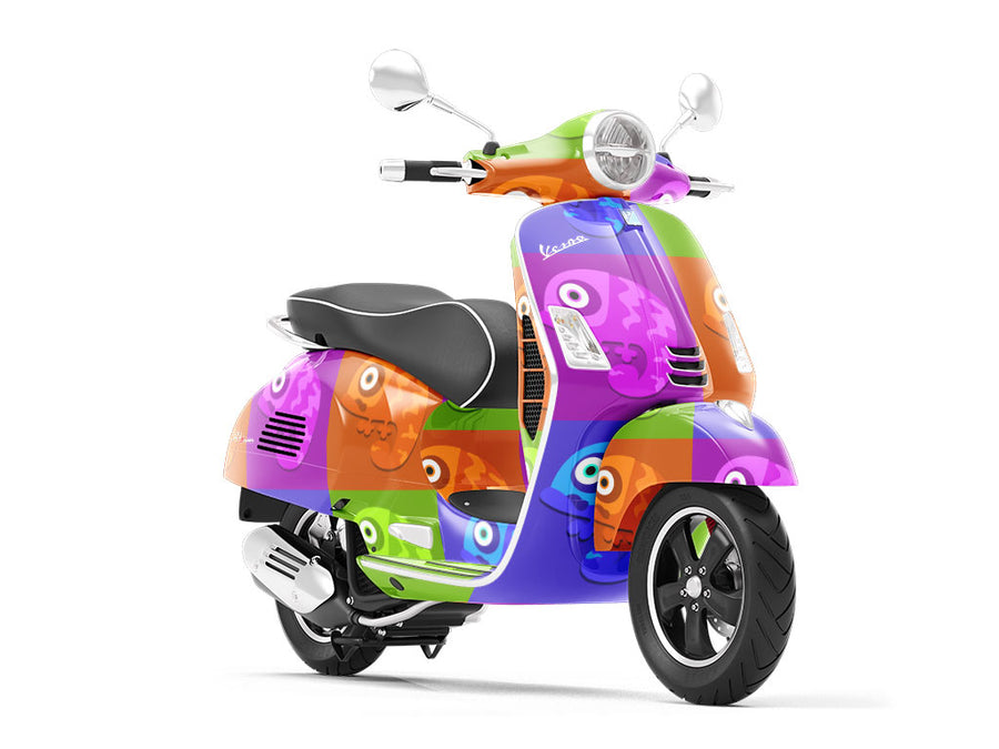 Color Block Reptile Vespa Scooter Wrap Film