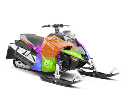 Color Block Reptile Custom Wrapped Snowmobile