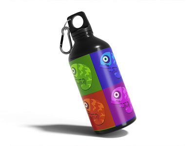 color block animal Water Bottle DIY Stickers