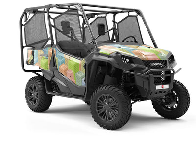 Color Blocks Cityscape Utility Vehicle Vinyl Wrap