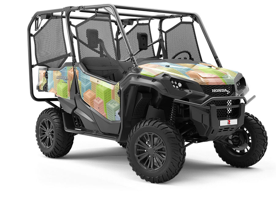 Color Blocks Cityscape Utility Vehicle Vinyl Wrap