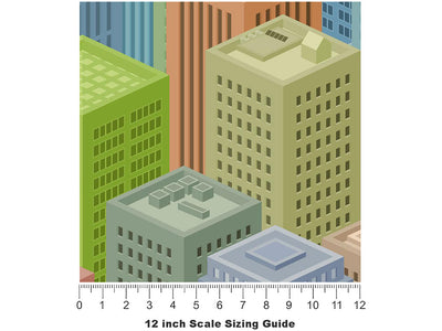 Color Blocks Cityscape Vinyl Film Pattern Size 12 inch Scale~Rwraps Color Blocks Cityscape Sizing Chart~3