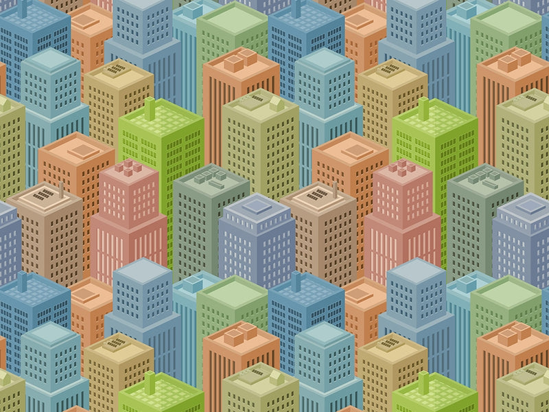 Color Blocks Cityscape Vinyl Wrap Pattern~Rwraps Series 914 Digitally Printed Vinyl Wrap~0