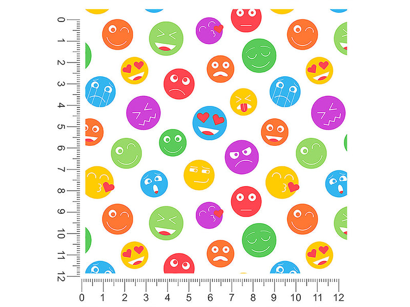 colored crazy emoji 1ft x 1ft Craft Sheets