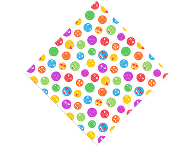 Colored Crazy Emoji Vinyl Wrap Pattern