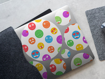 colored crazy emoji DIY Laptop Stickers