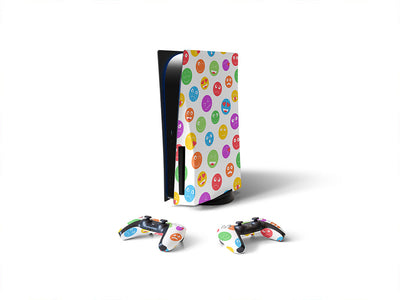 colored crazy emoji Sony PS5 DIY Skin