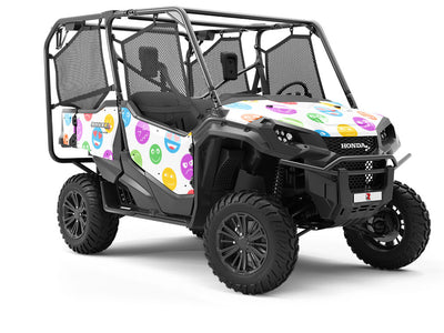 Colored Crazy Emoji Utility Vehicle Vinyl Wrap