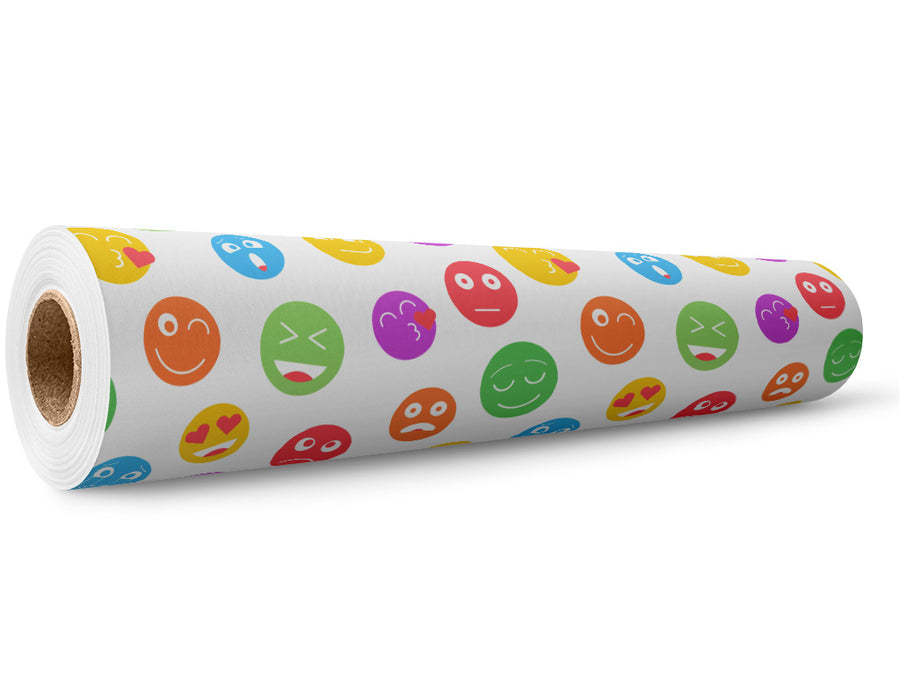 Colored Crazy Emoji Wrap Film Wholesale Roll~Rwraps Series 914 Digitally Printed Vinyl Roll~5