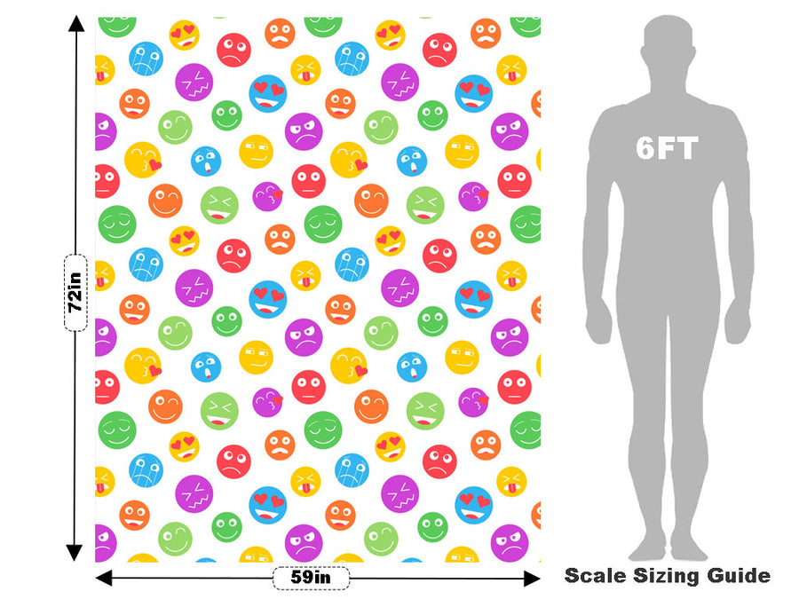 Colored Crazy Emoji Vehicle Wrap Scale~Rwraps Series 914 Colored Crazy Emoji Measurements~1
