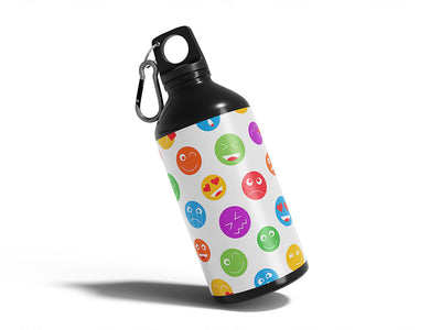 colored crazy emoji Water Bottle DIY Stickers