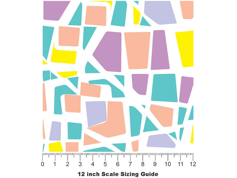 Colorful Catchall Mosaic Vinyl Film Pattern Size 12 inch Scale~Rwraps Colorful Catchall Mosaic Sizing Chart~2