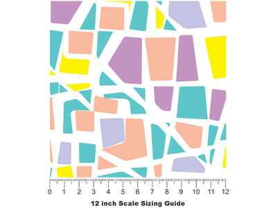 Colorful Catchall Mosaic Vinyl Film Pattern Size 12 inch Scale~Rwraps Colorful Catchall Mosaic Sizing Chart~2